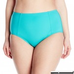 Kenneth Cole Reaction Women's Plus-Size Ruffle Shuffle Solid Hi Waisted Bikini Bottom Teal B015P02RCS